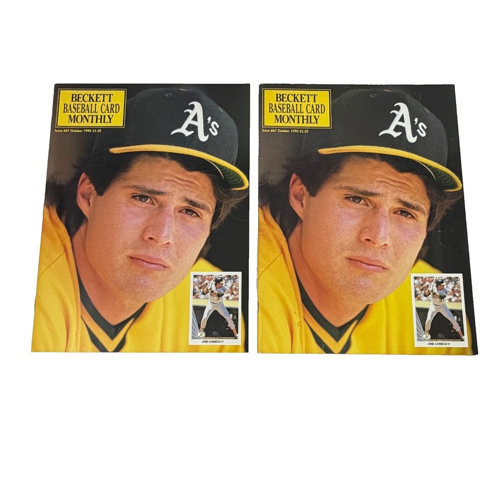 Jose Canseco Beckett Magazine Lot 2 Baseball Card Monthly 1990 Issue 67